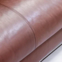 Sofa Axel 3.5-Sitzer Bezug Leder Rancho Sienna L50 Kufengestell Edelstahl