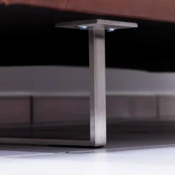 Sofa Axel 3.5-Sitzer Bezug Leder Rancho Sienna L50 Kufengestell Edelstahl