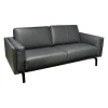 Sofa Bellice 679 B20 Vollnarbenleder Raffino 109 Shark Schwarz Grau Gestell Epoxy Granite Matt