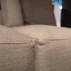 Sofa Brera Stoff Kiala Champagne Beige Kernleder Castagna Braun Basis Nickel Matt Brown Braun Mit Kissen