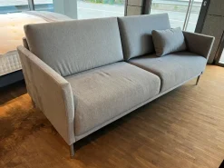 Sofa Cara Bezug Stoff 14.113 Silbergrau Fuß Metallrundrohr Mattchrom Mit Filzgleitern