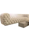 Sofa Chester Moon Leder Kashmir Nuage Grau