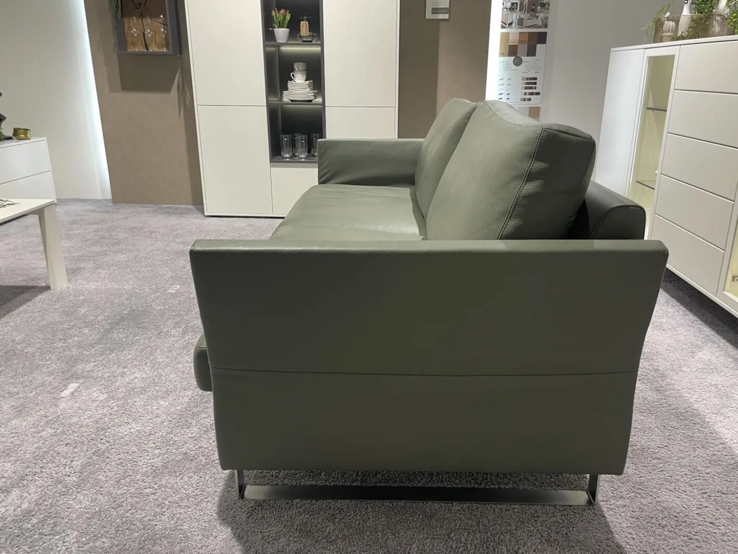 Sofa Classics CL990 R Leder 170 163 Olive Grün Kufe Metall