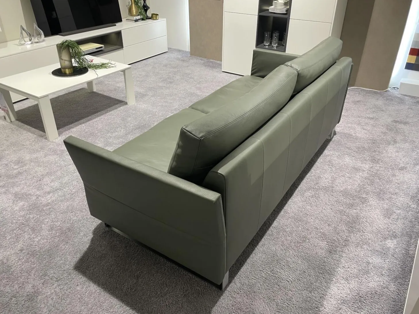 Sofa Classics CL990 R Leder 170 163 Olive Grün Kufe Metall