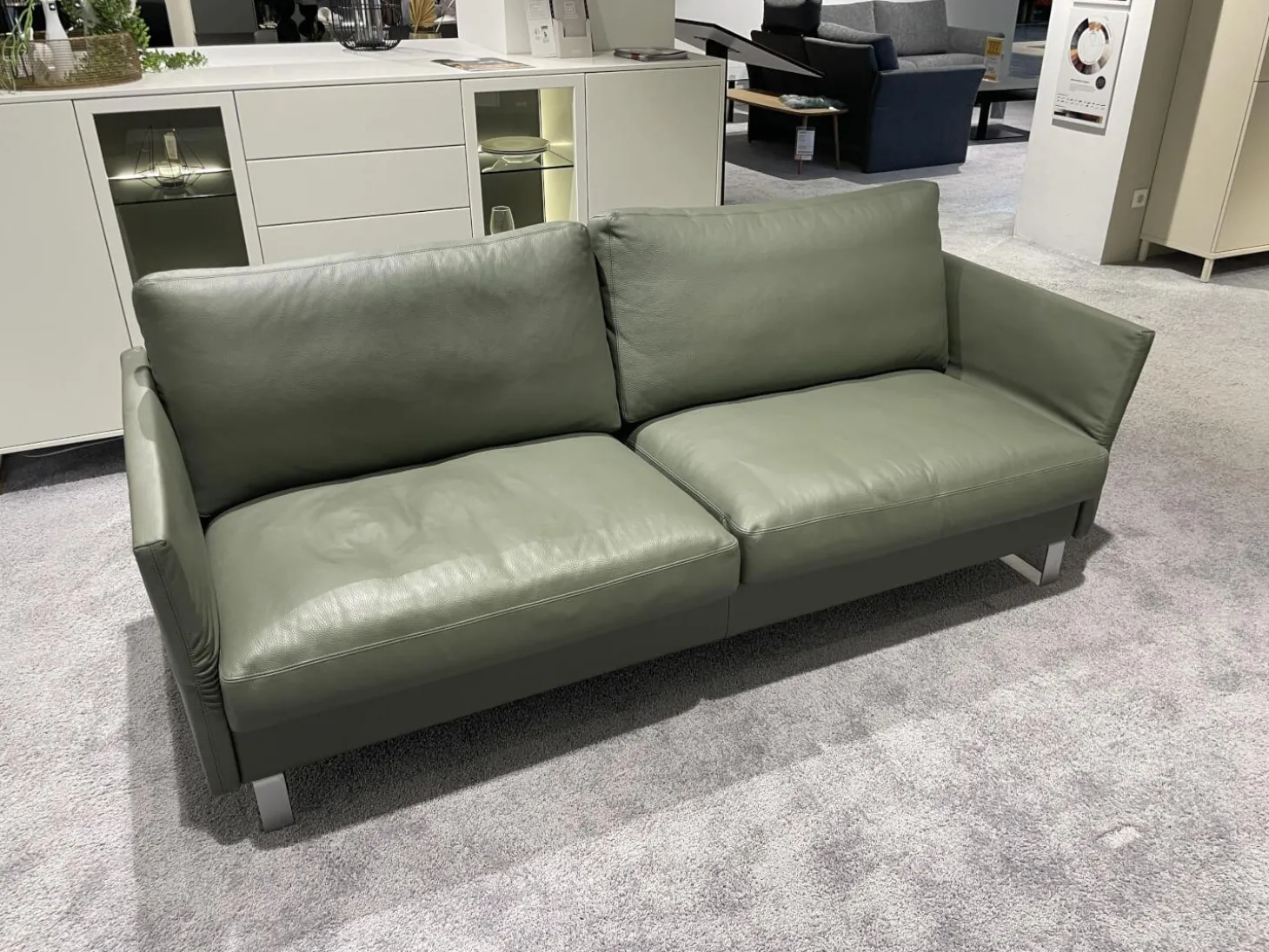 Sofa Classics CL990 R Leder 170 163 Olive Grün Kufe Metall