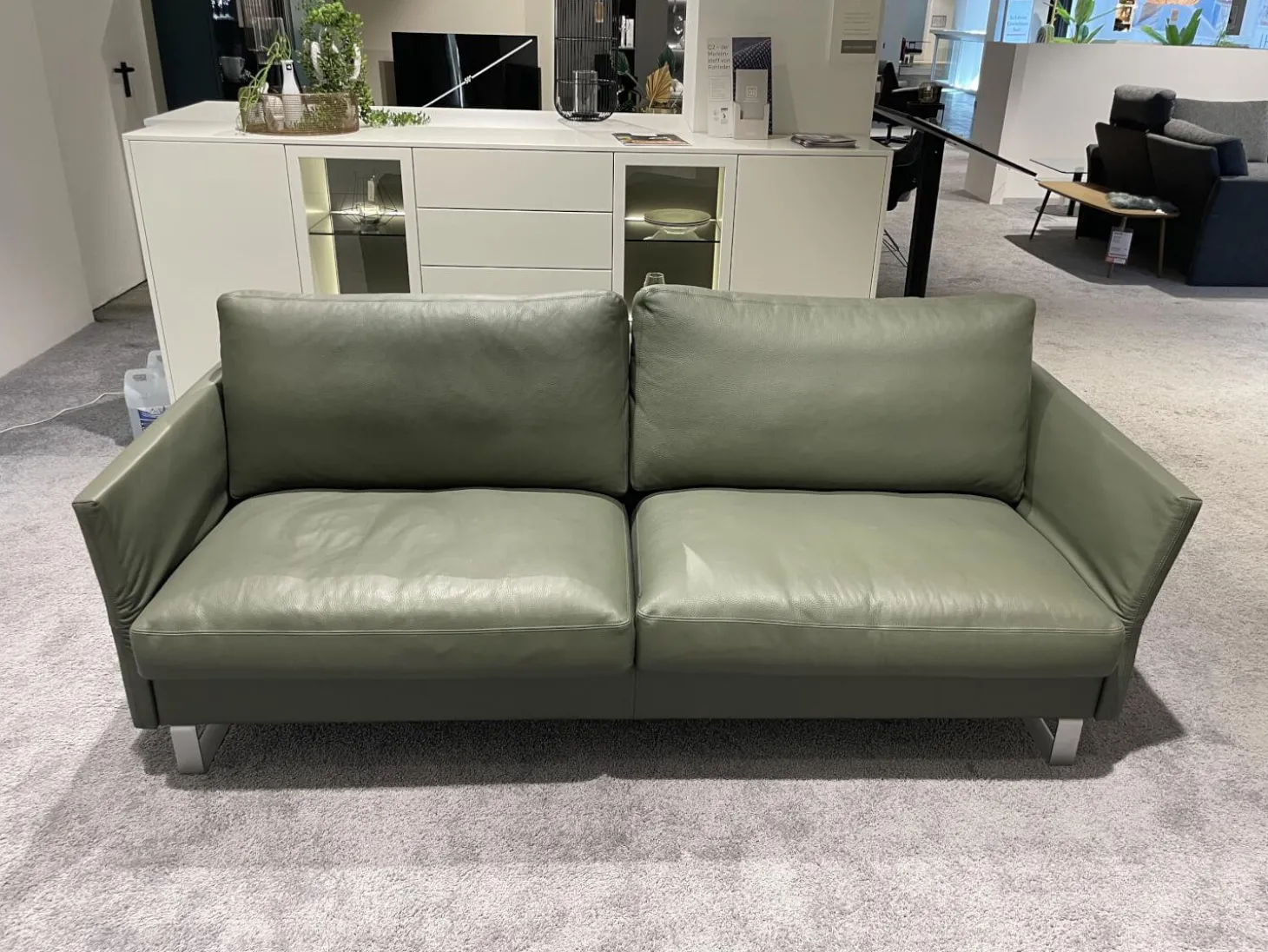 Sofa Classics CL990 R Leder 170 163 Olive Grün Kufe Metall