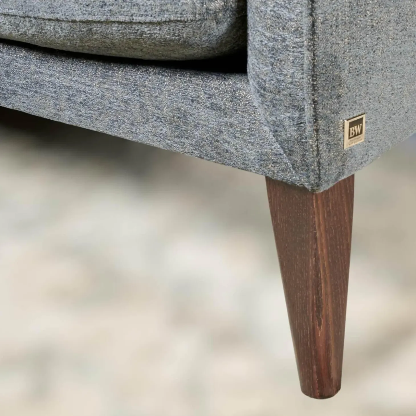 Sofa Coco 2 67,5 Stoff Uma BW1738 191 Füße Holz Dunkelbraun