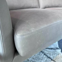 Sofa Coco Reines Anilin Leder Java Basalt Füsse Holz Wengefarbig Gebeizt