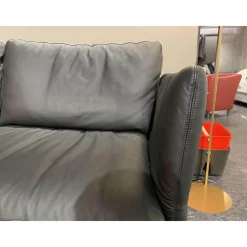 Sofa Como Leder Schwarz Fuß Verchromt