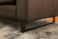 Sofa Conseta 87 Bodenfrei Leder 913 Puro Schwarz mit 2 Kissen und Kopfstütze