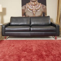 Sofa Conseta Bezug Leder Puro 458 Schwarz Chromkufen