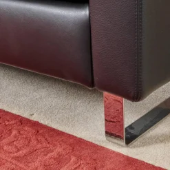 Sofa Conseta Bezug Leder Puro 458 Schwarz Chromkufen
