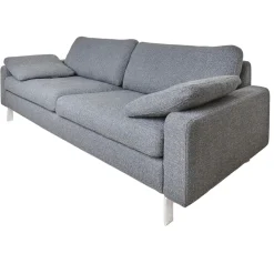 Sofa Conseta Bezug Stoff 5010 Anthrazit Schmalfuß Chrom Bodenfrei Inklusive 2 Kissen