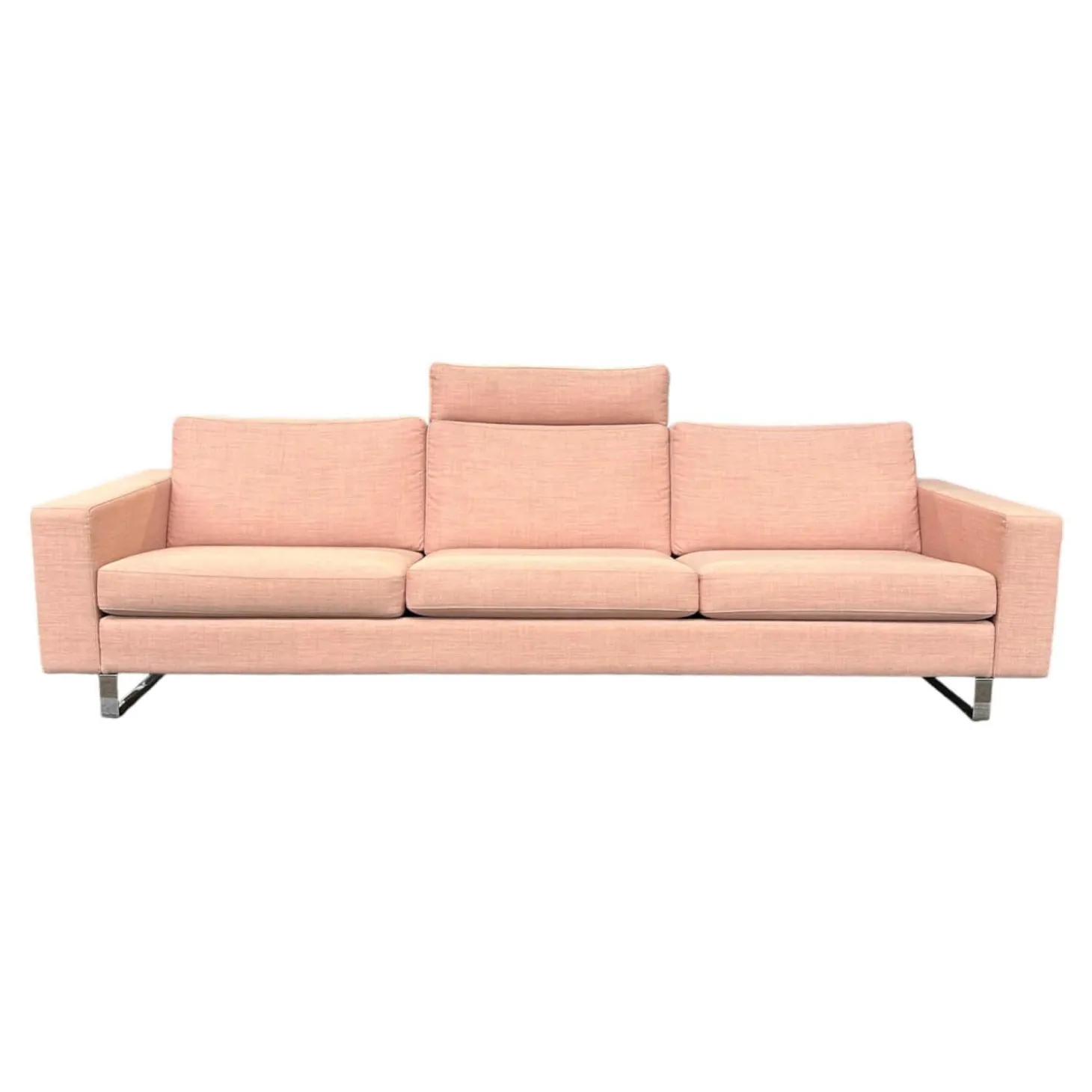 Sofa Conseta Bezug Stoff A0316 Canvas 100 614 Rosa Metallkufe Verchromt Inklusive Kopfstütze