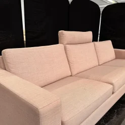 Sofa Conseta Bezug Stoff A0316 Canvas 100 614 Rosa Metallkufe Verchromt Inklusive Kopfstütze