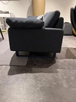 Sofa Conseta Stoff 11025 Deep Ocean Blau Schmalkufe Lack Firmamentblau Inklusive Kissen