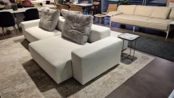 Sofa Crossline Stoff Porto 101 Creme Weiß mit 3 Kissen