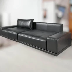 Sofa Cube Lounge Leder Space Schwarz