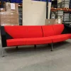 Sofa Decision Stoff Rot Schwarz Gestell Verchromt
