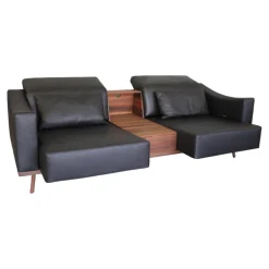 Sofa Deep Space Leder Jumbo 5662 22 Dunkelbraun Nussbaum