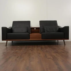 Sofa Deep Space Leder Jumbo 5662 22 Dunkelbraun Nussbaum