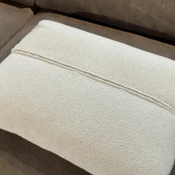 Sofa Dolcevita Leder 4 Piumone Vintage Grigio Graubeige Gestell Metall Verchromt Schwarz