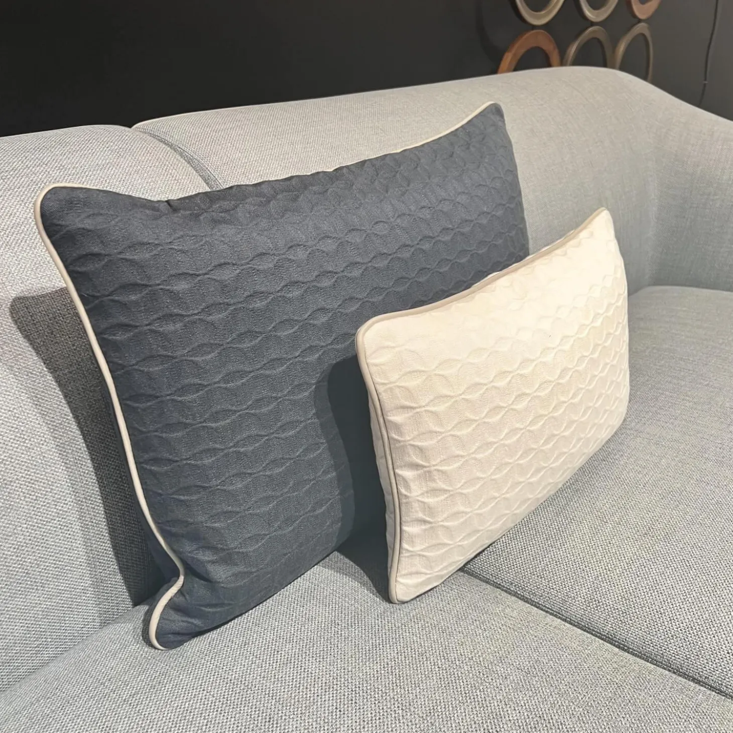 Sofa Drive Stoff D Cielo 6356 Blau mit 2 Kissen