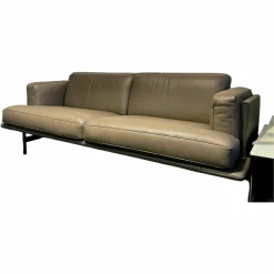 Sofa DS 175/23 Rahmen Und Korpus Leder Select 2418 Taupe Grau Sitz Leder Touch 2517 Taupe Grau Stahlkufen Schwarz Matt