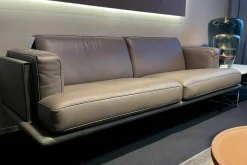 Sofa DS 175/23 Rahmen Und Korpus Leder Select 2418 Taupe Grau Sitz Leder Touch 2517 Taupe Grau Stahlkufen Schwarz Matt
