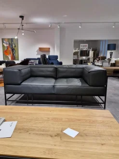 Sofa Easy Pieces 2 Leder La Plume 5663 99 Anthrazit Rahmen Schwarz Pulverbeschichtet