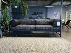 Sofa Easy Pieces Metal Stoff 4486 95 Mehrfarbig Grau Gestell Schwarz Inklusive Lederrolle Und Seitenkissen