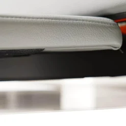 Sofa Ego F011 Bezug Leder 40.308 Schiefergrau Gussfuß Aluminium Poliert Inklusive 1 Kissen