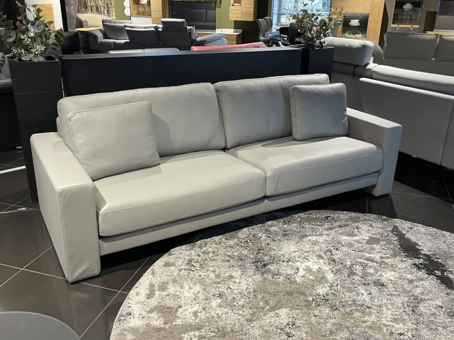 Sofa Ego Leder 38 101 Hell Steingrau Grau