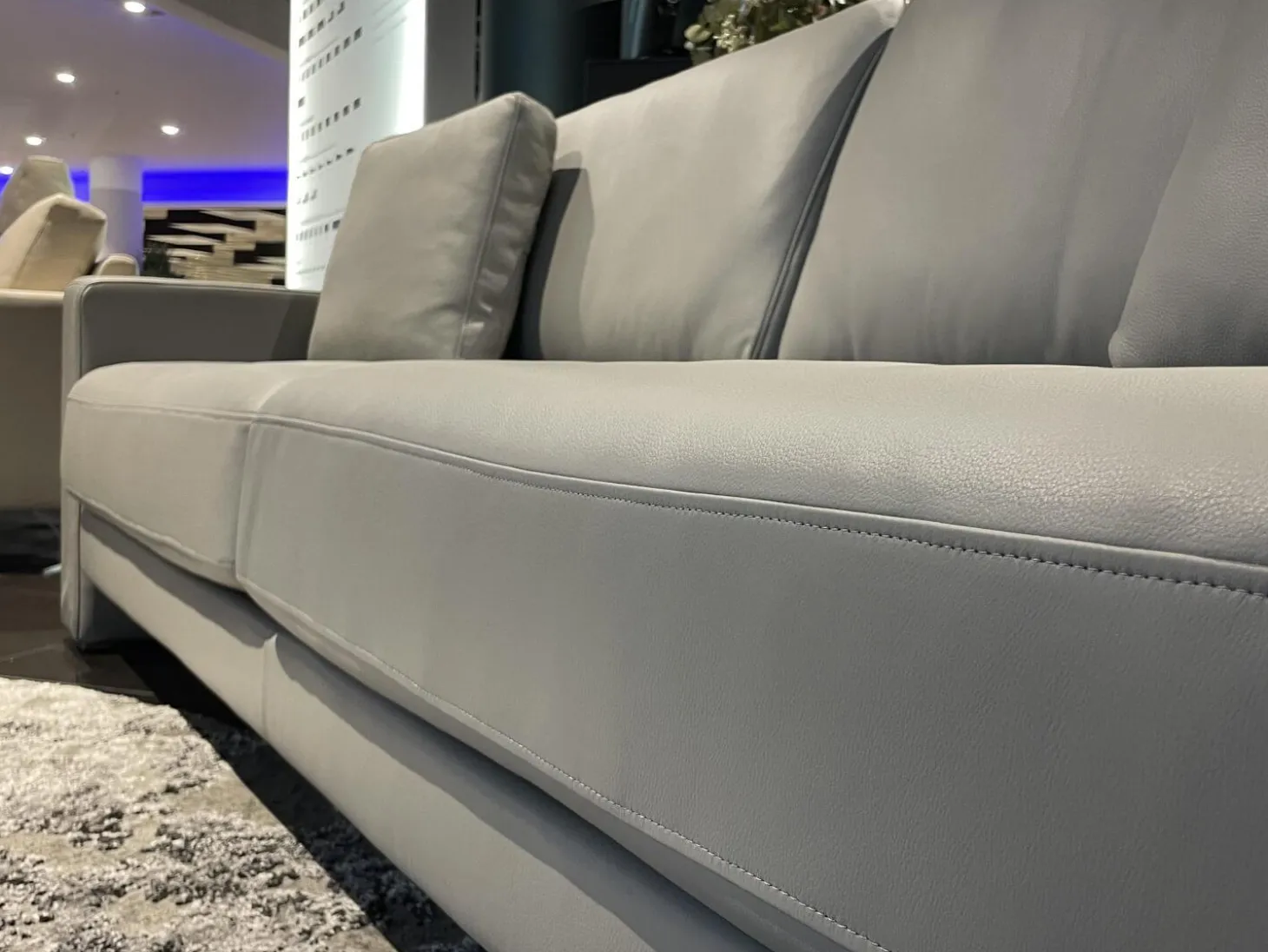 Sofa Ego Leder 38 101 Hell Steingrau Grau