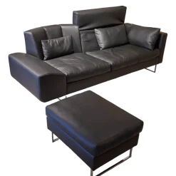 Sofa Embrace Bezug 54230010 Unit Schwarz Kufe Verchromt Glänzend Mit Hocker