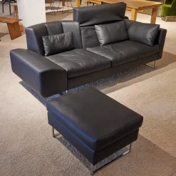 Sofa Embrace Bezug 54230010 Unit Schwarz Kufe Verchromt Glänzend Mit Hocker
