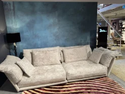 Sofa Esfera Stoff 66 Grau Vintage Velvet 65 Moonlight mit 3 Kissen