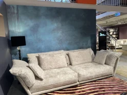 Sofa Esfera Stoff 66 Grau Vintage Velvet 65 Moonlight mit 3 Kissen