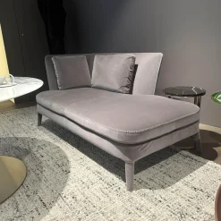 Sofa Febo 2833TS Stoff 2053251 Sirio Grau Füße Mit Stoff Bezogen Inklusive Rückenkissen