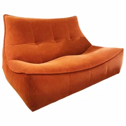 Sofa Florence 2Z Cordstoff Strada 74 Ziegelrot