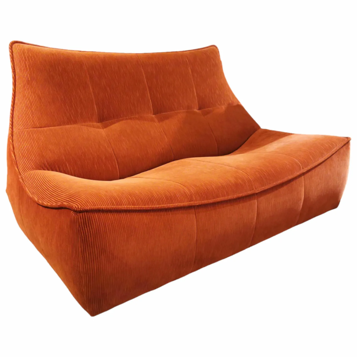 Sofa Florence 2Z Cordstoff Strada 74 Ziegelrot