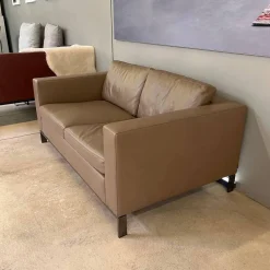 Sofa Foster 503 20 Leder Elen Fango Braun Gestell Schwarz Verchromt Inklusive Kunststoffgleiter