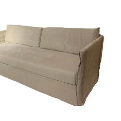 Sofa Fox Bezug Stoff Santos Taupe Beige Füße Metall Inklusive 2 Rückenkissen