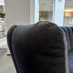 Sofa Gaia Lounge Bezug Stoff Seven Darkblue 48 Blau 4 Fuß Rundrohr Struktur Schwarz Mit Kunststoffgleitern Ohne Dekokissen