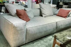Sofa Gary Stoff Grau Mit Lederkissen Keder Braun