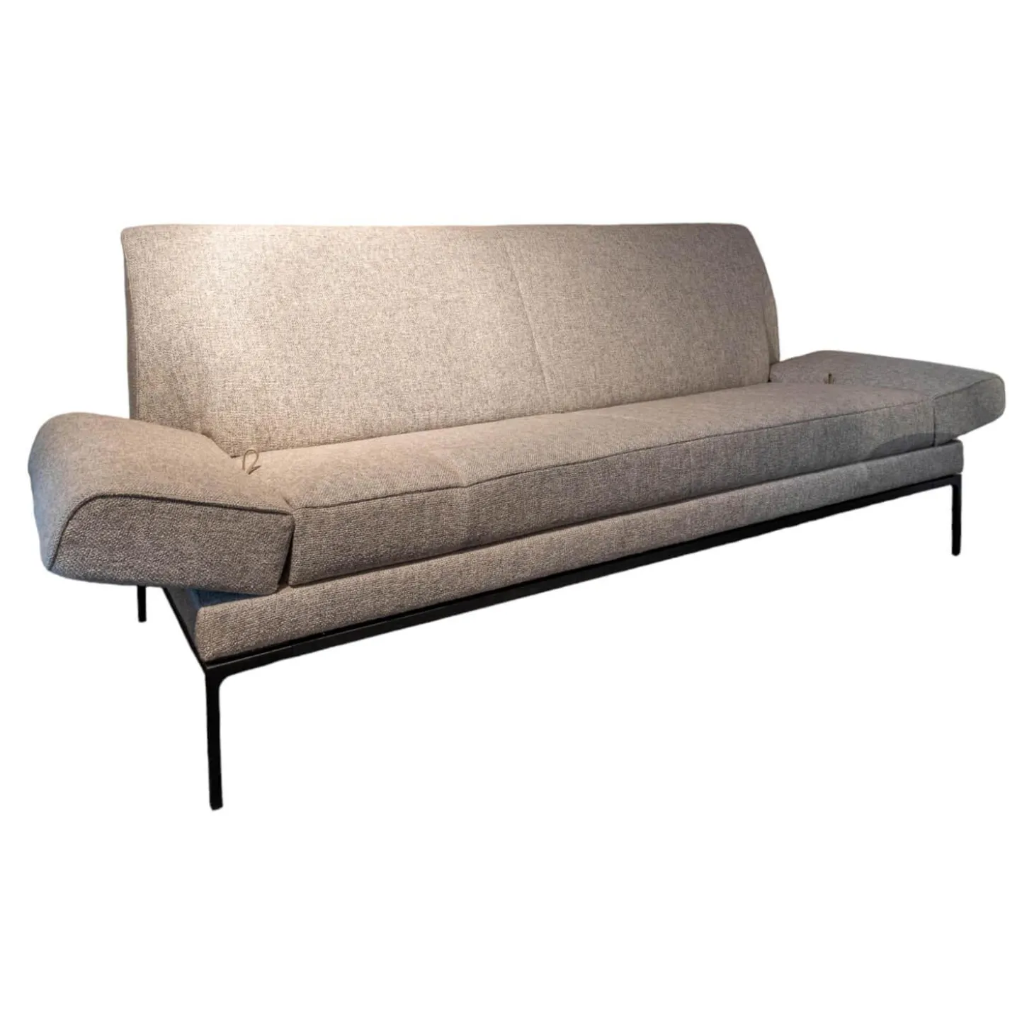 Sofa Glove Pure Stoff Bembebis C0720 Grau Gestell Schwarz Lackiert