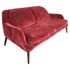 Sofa Grace Bezug Stoff City Velvet Reloaded CA7832 095 Rot Füße Holz Braun