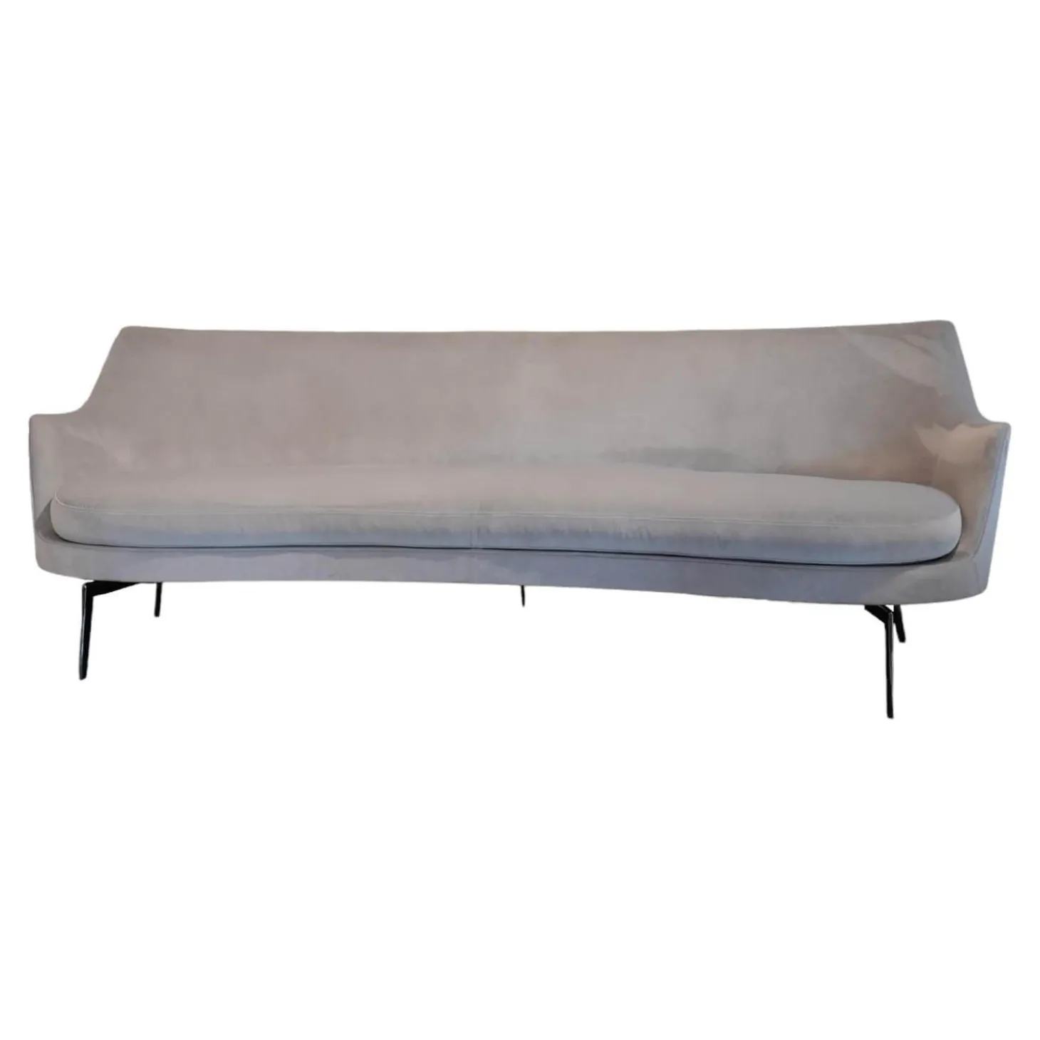 Sofa Guscio Bezug Extra Eldorado 1551 Grau Metallfüße Schwarz Verchromt