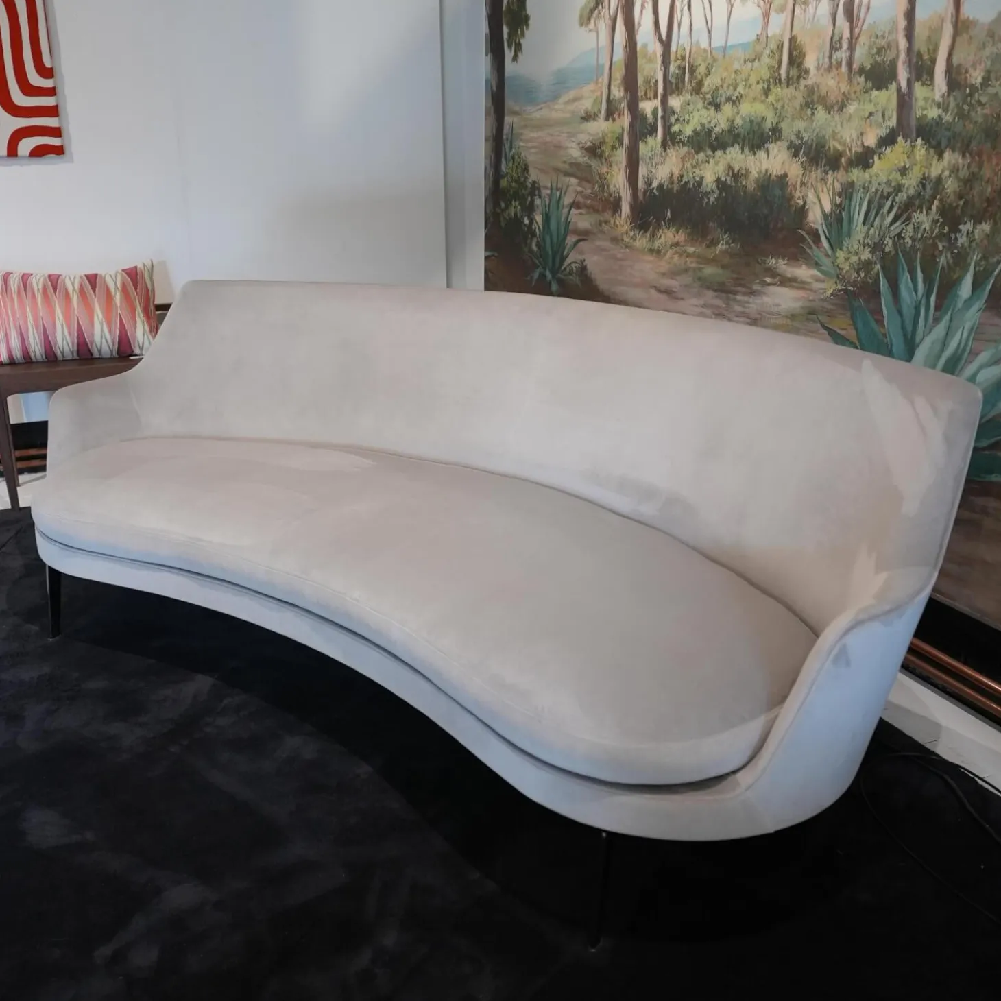 Sofa Guscio Bezug Extra Eldorado 1551 Grau Metallfüße Schwarz Verchromt