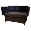 Sofa Hailey Stoff Eloy 052 Navy Blue Gestell Metall 15 Rauchbraun Hocker Stoff Chameleon 086 Grau-Blau mit Hocker